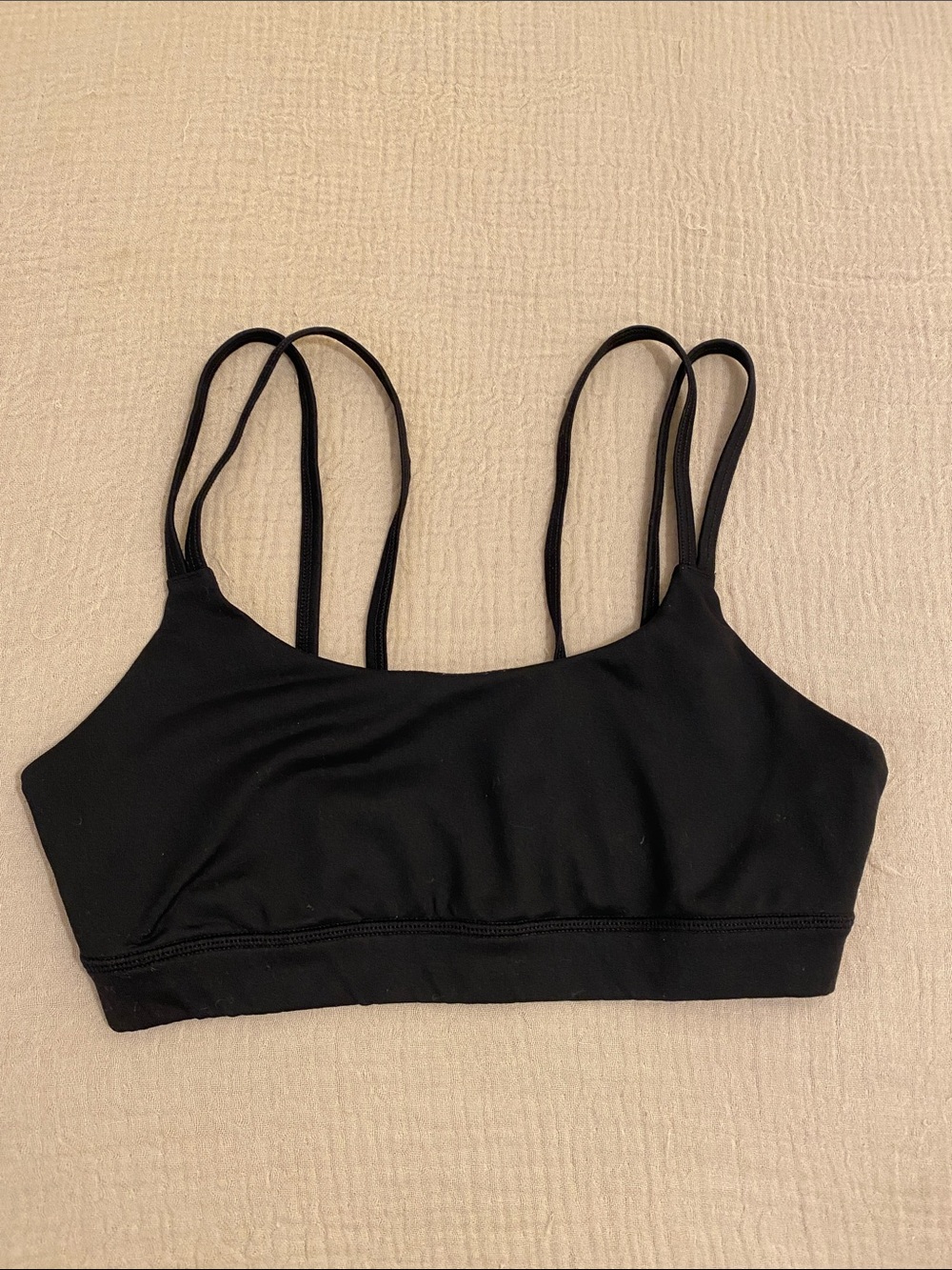 ALO Yoga Double-Strap Sport Bra - Black. Size S